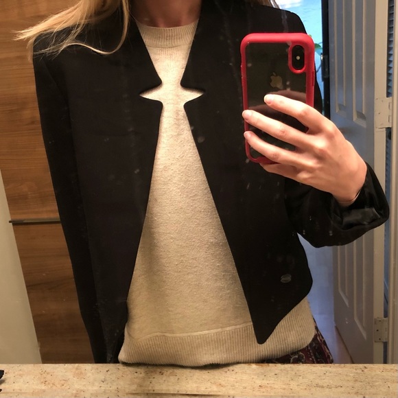 NWT Rachel Roy Cropped Modern Black Zip Blazer - Picture 13 of 14